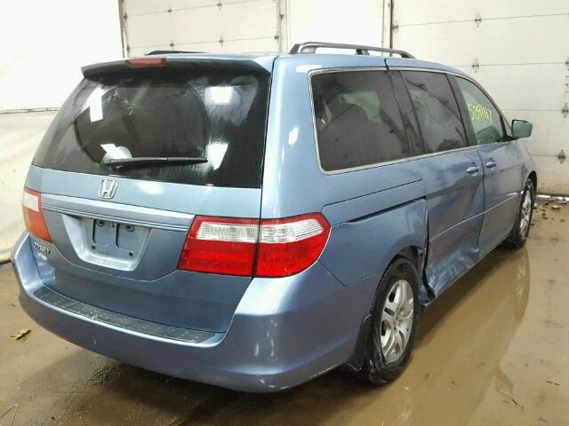 5FNRL38746B043767 - 2006 HONDA ODYSSEY EX BLUE photo 4