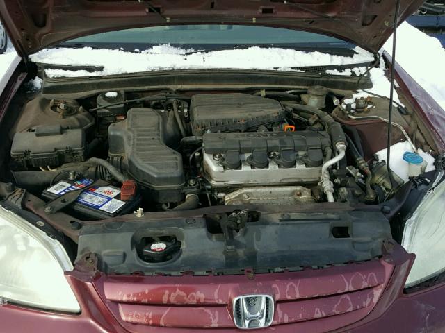 2HGES16582H545632 - 2002 HONDA CIVIC LX RED photo 7