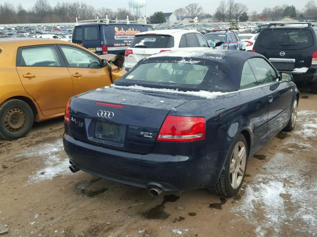 WAUDF48HX7K022309 - 2007 AUDI A4 2.0T CA BLUE photo 4