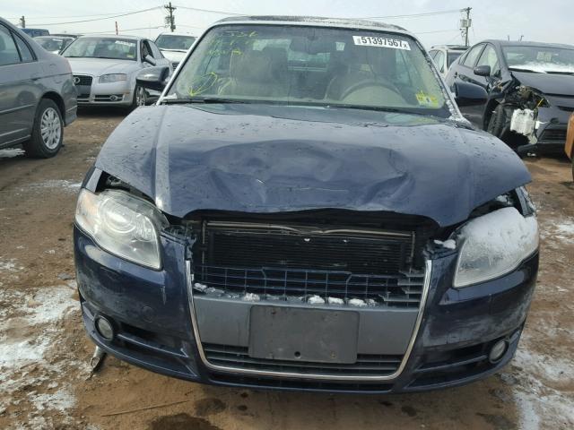 WAUDF48HX7K022309 - 2007 AUDI A4 2.0T CA BLUE photo 9