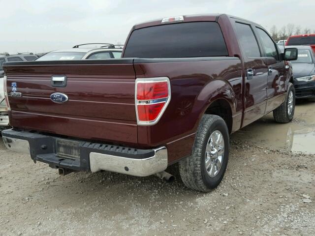 1FTEW1C89AKA49036 - 2010 FORD F150 SUPER MAROON photo 4