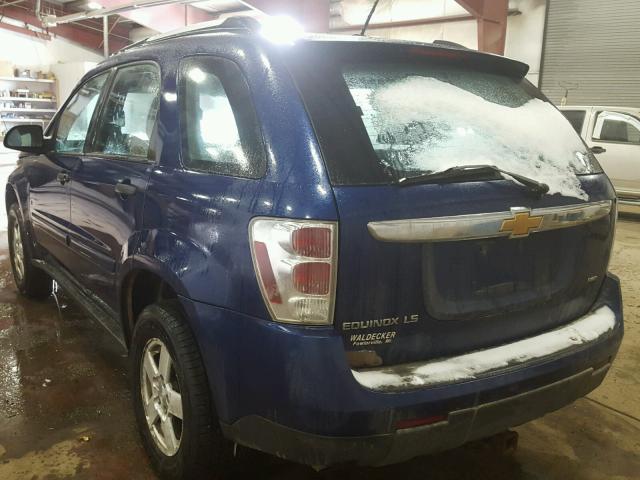 2CNDL13F886065496 - 2008 CHEVROLET EQUINOX LS BLUE photo 3