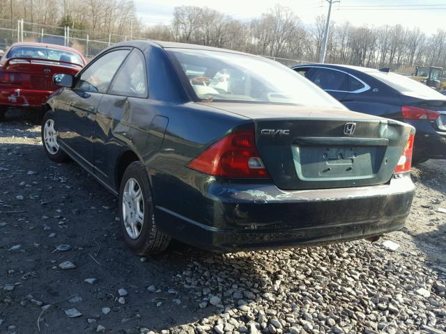 1HGEM22572L037970 - 2002 HONDA CIVIC LX GREEN photo 3