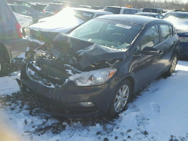 KNAFX5A88E5177748 - 2014 KIA FORTE EX BLACK photo 2