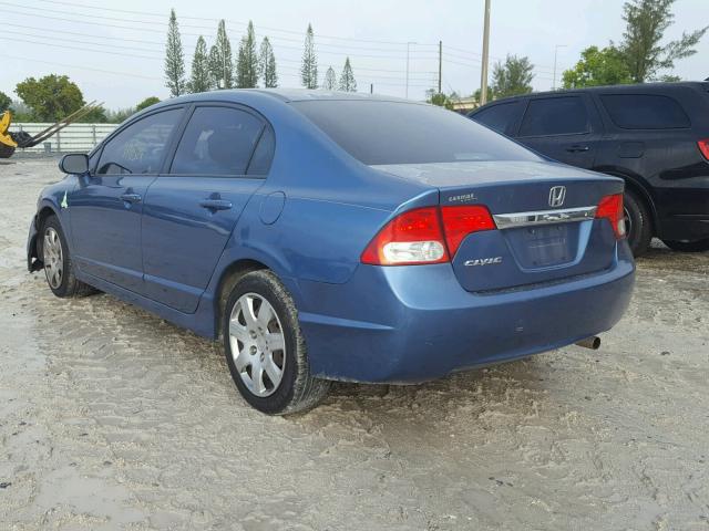 2HGFA1F56AH535297 - 2010 HONDA CIVIC LX BLUE photo 3