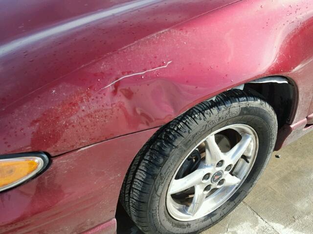 1G2WP52K72F145459 - 2002 PONTIAC GRAND PRIX MAROON photo 9
