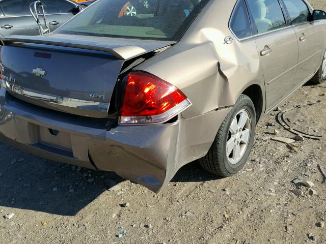 2G1WT58K579366937 - 2007 CHEVROLET IMPALA LT GOLD photo 9