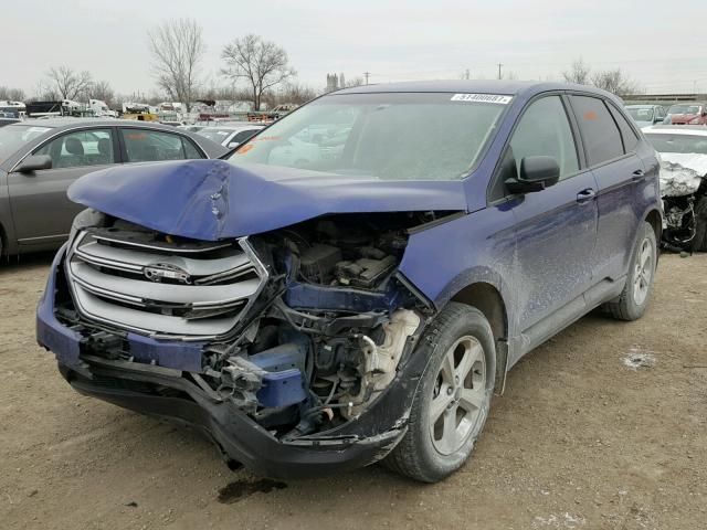 2FMTK3G95FBC26521 - 2015 FORD EDGE SE BLUE photo 2