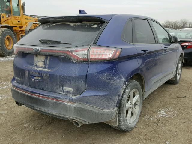 2FMTK3G95FBC26521 - 2015 FORD EDGE SE BLUE photo 4