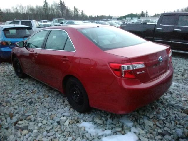 4T1BD1FK3EU101914 - 2014 TOYOTA CAMRY HYBR RED photo 3