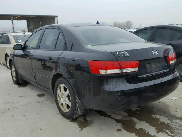 5NPET46C47H191442 - 2007 HYUNDAI SONATA GLS BLACK photo 3