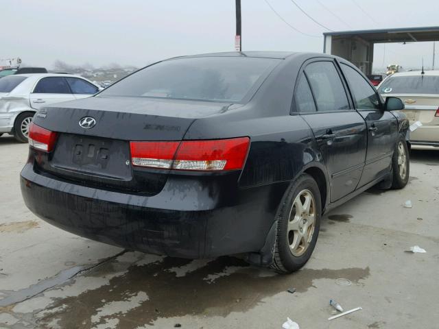 5NPET46C47H191442 - 2007 HYUNDAI SONATA GLS BLACK photo 4