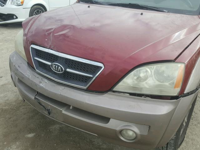 KNDJD733165590180 - 2006 KIA SORENTO EX BURGUNDY photo 9