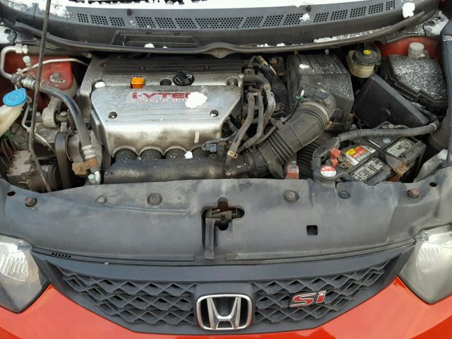 2HGFG21599H704090 - 2009 HONDA CIVIC SI RED photo 7