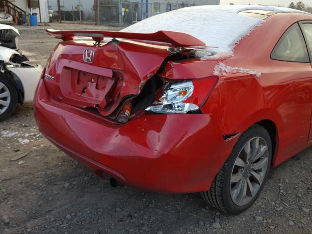 2HGFG21599H704090 - 2009 HONDA CIVIC SI RED photo 9