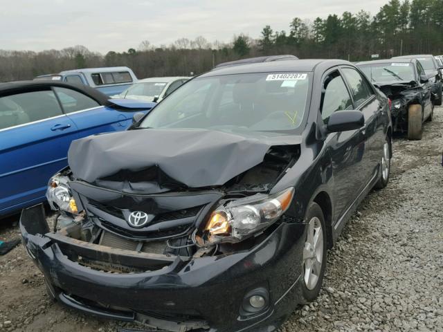 5YFBU4EE4BP001587 - 2011 TOYOTA COROLLA BA BLACK photo 2