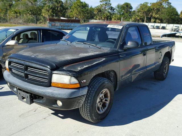 1B7GL22X0XS252065 - 1999 DODGE DAKOTA BLACK photo 2