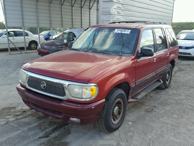 4M2ZU52P1XUJ30708 - 1999 MERCURY MOUNTAINEE RED photo 2