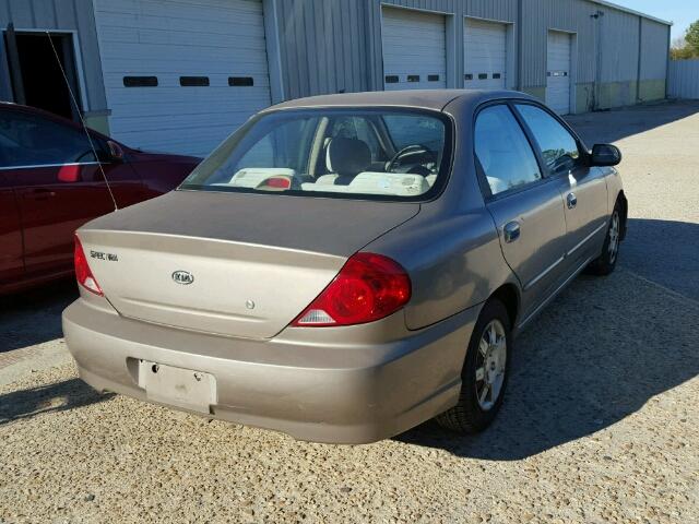 KNAFB121835230129 - 2003 KIA SPECTRA BA TAN photo 4