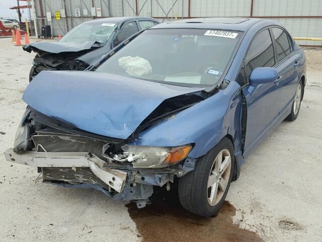 1HGFA16878L068186 - 2008 HONDA CIVIC EX BLUE photo 2