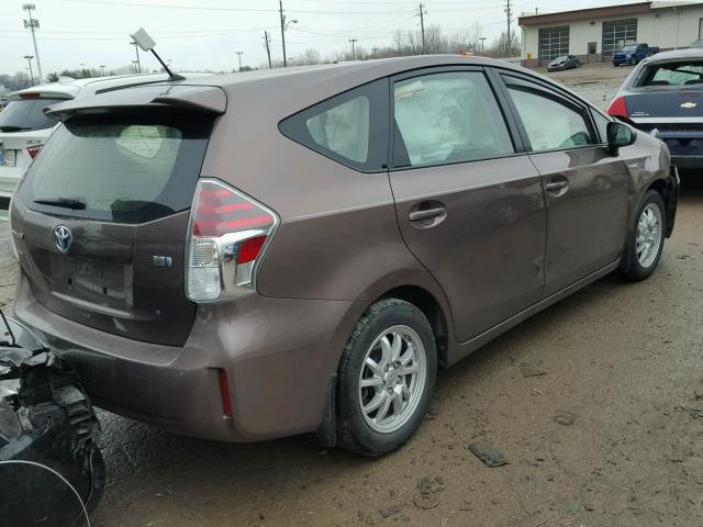 JTDZN3EU3FJ020526 - 2015 TOYOTA PRIUS V BROWN photo 4