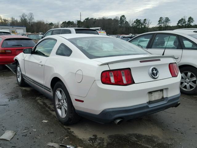 1ZVBP8AM9B5144606 - 2011 FORD MUSTANG WHITE photo 3