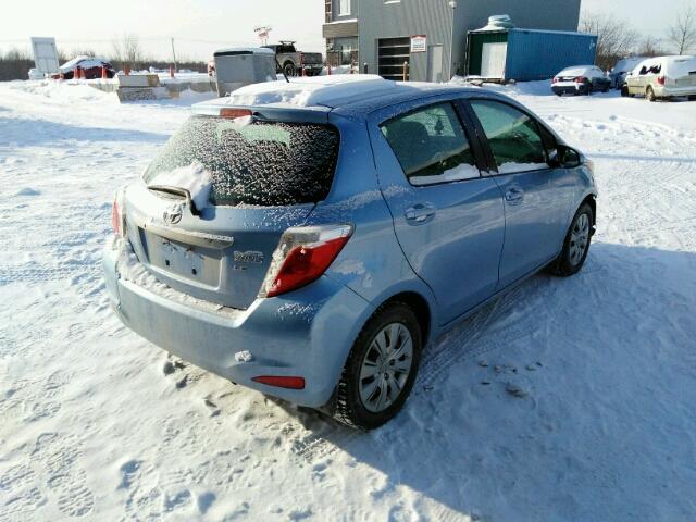 JTDKTUD34CD504172 - 2012 TOYOTA YARIS BLUE photo 4