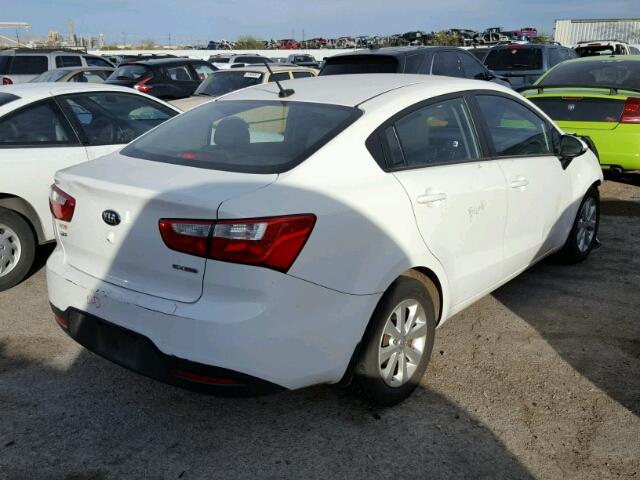 KNADN4A30E6397780 - 2014 KIA RIO EX WHITE photo 4