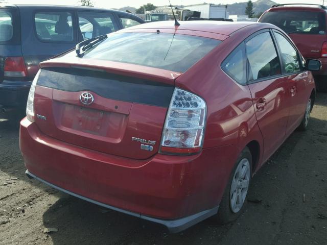 JTDKB20U277665498 - 2007 TOYOTA PRIUS RED photo 4