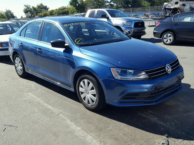 3VW2K7AJ6FM337780 - 2015 VOLKSWAGEN JETTA BASE BLUE photo 1
