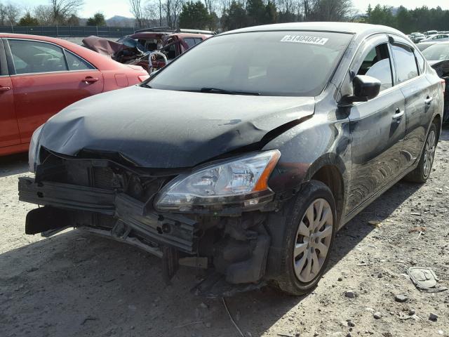 3N1AB7AP4EY208207 - 2014 NISSAN SENTRA S BLACK photo 2