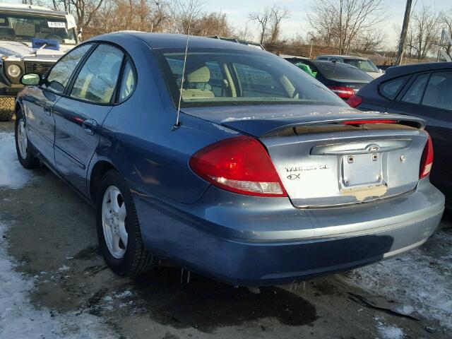 1FAFP53U44A138552 - 2004 FORD TAURUS SE BLUE photo 3