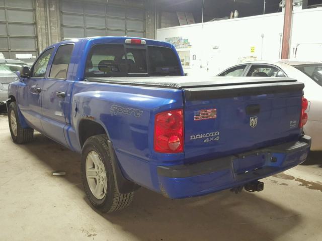 1D7HW68K98S542651 - 2008 DODGE DAKOTA SPO BLUE photo 3