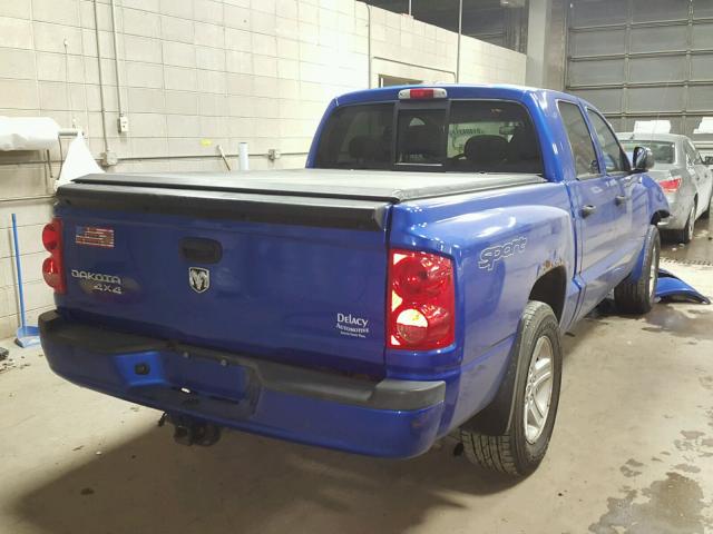 1D7HW68K98S542651 - 2008 DODGE DAKOTA SPO BLUE photo 4