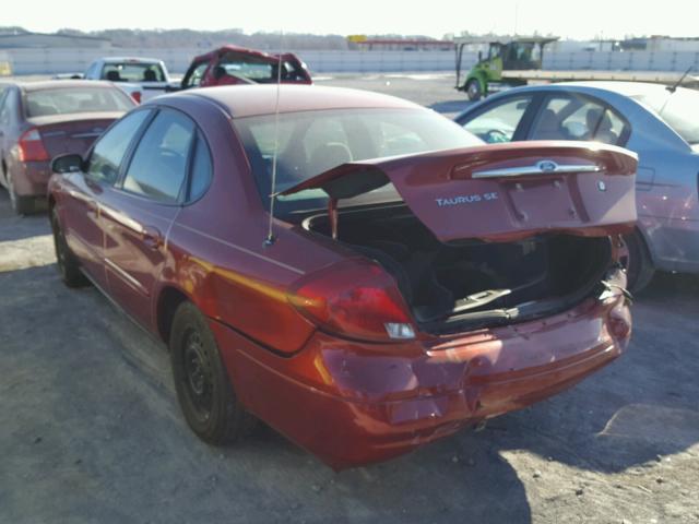 1FAFP5528YG144224 - 2000 FORD TAURUS SES RED photo 3