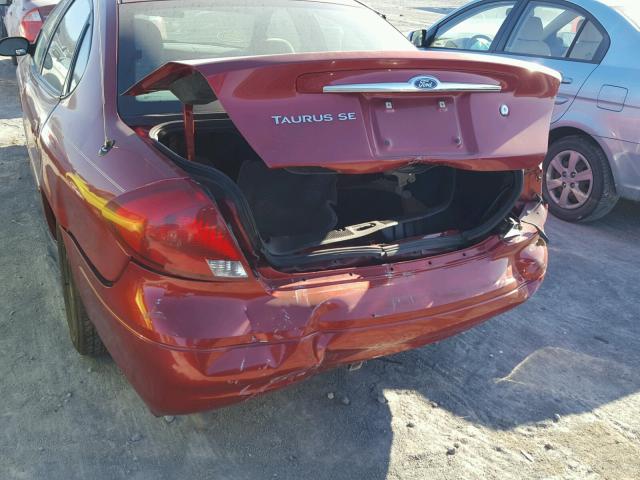 1FAFP5528YG144224 - 2000 FORD TAURUS SES RED photo 9