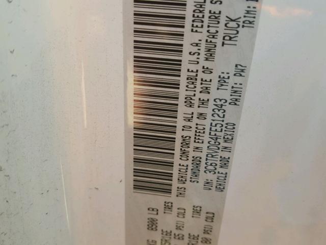 3C6TRVDG4FE512343 - 2015 RAM PROMASTER 白色 照片 10