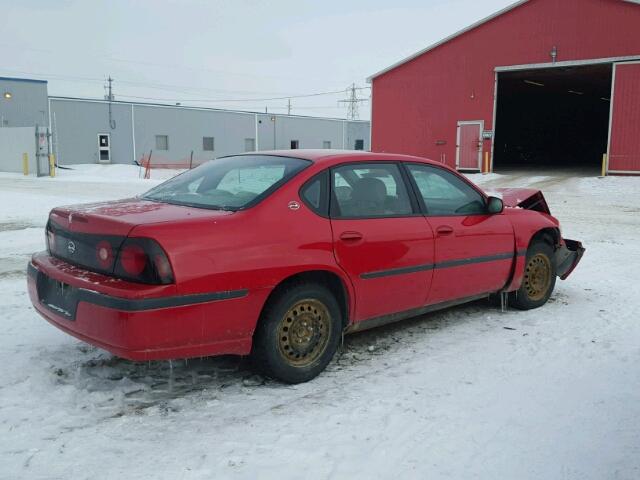 2G1WF52E149351194 - 2004 CHEVROLET IMPALA RED photo 4