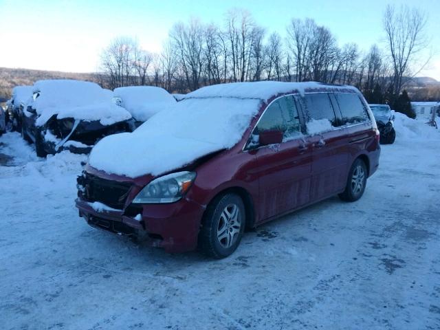 5FNRL38786B040287 - 2006 HONDA ODYSSEY EX RED photo 2