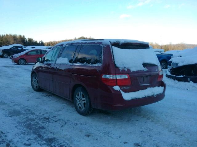 5FNRL38786B040287 - 2006 HONDA ODYSSEY EX RED photo 3