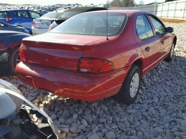 1P3EJ46X2WN289439 - 1998 PLYMOUTH BREEZE BAS RED photo 4