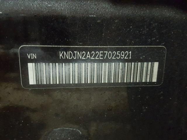 KNDJN2A22E7025921 - 2014 KIA SOUL BLACK photo 10