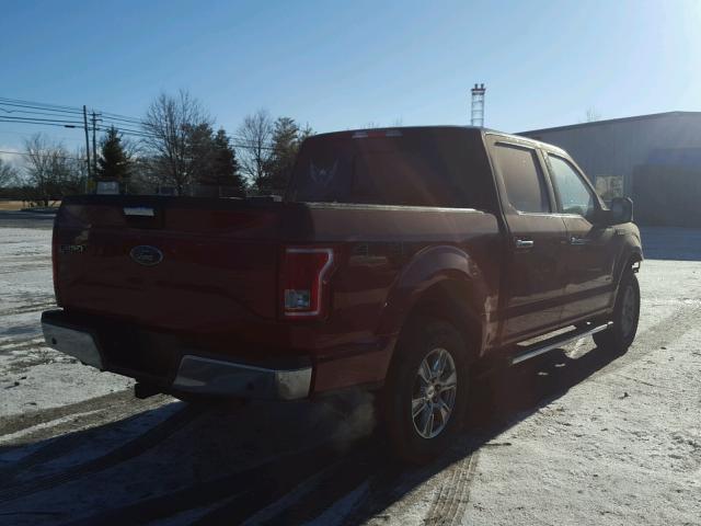 1FTEW1EG7GFD35716 - 2016 FORD F150 SUPER RED photo 4