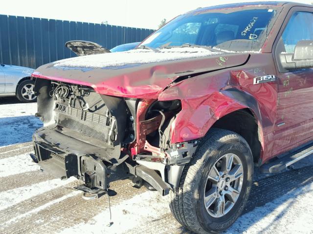1FTEW1EG7GFD35716 - 2016 FORD F150 SUPER RED photo 9