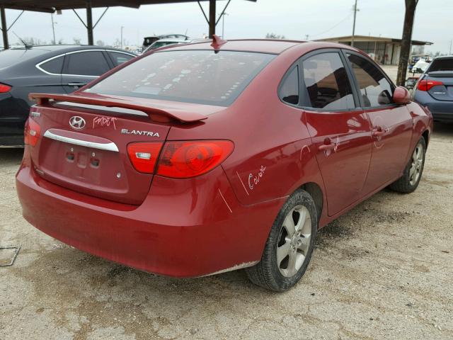 KMHDU4ADXAU024973 - 2010 HYUNDAI ELANTRA BL RED photo 4