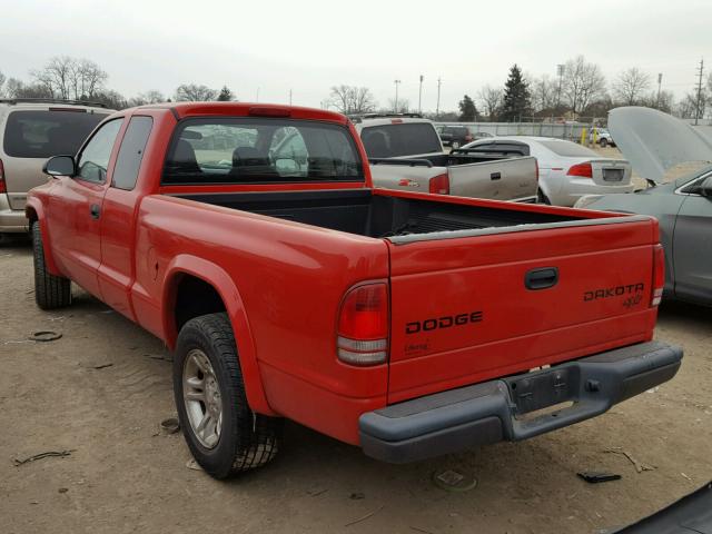 1D7HL12X43S101213 - 2003 DODGE DAKOTA SXT RED photo 3