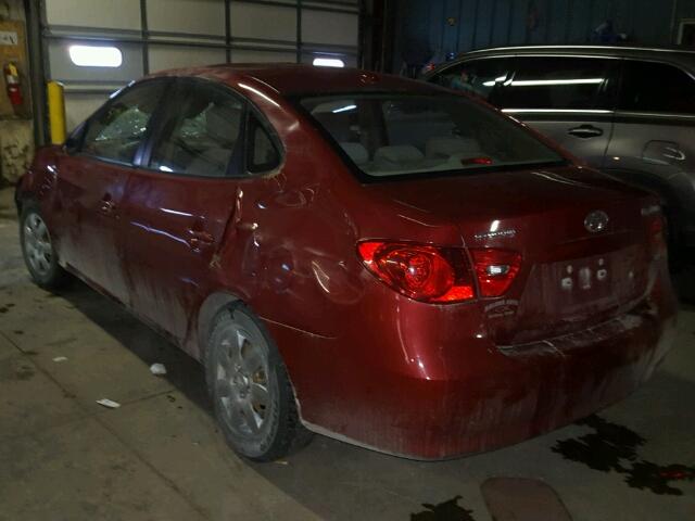 KMHDU46D78U313277 - 2008 HYUNDAI ELANTRA GL RED photo 3