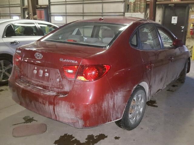 KMHDU46D78U313277 - 2008 HYUNDAI ELANTRA GL RED photo 4