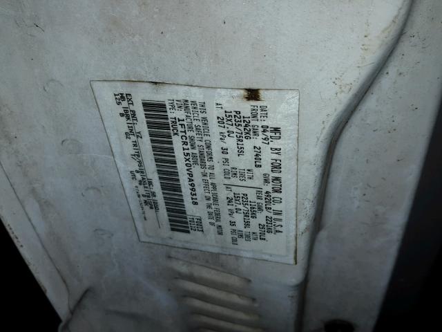 1FTCR15X0VPA99318 - 1997 FORD RANGER SUP WHITE photo 10