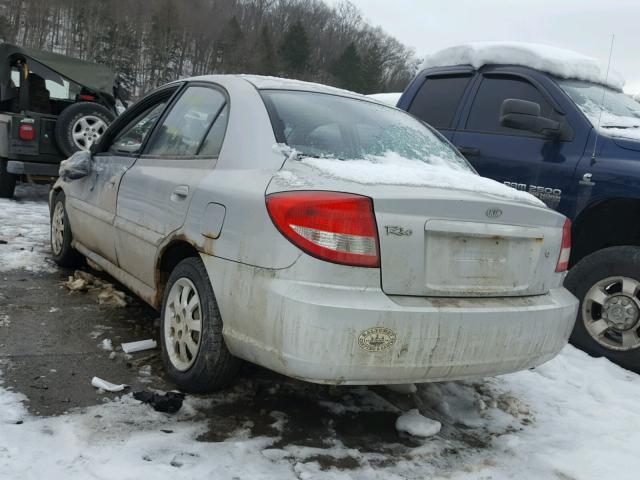 KNADC125946290584 - 2004 KIA RIO SILVER photo 3